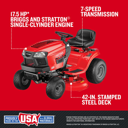 T110 17.5 HP Gas Lawn Tractor with 42-Inch Deck by CRAFTSMAN